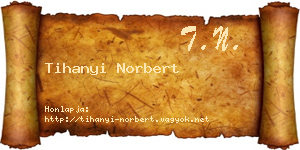 Tihanyi Norbert névjegykártya
