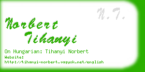 norbert tihanyi business card